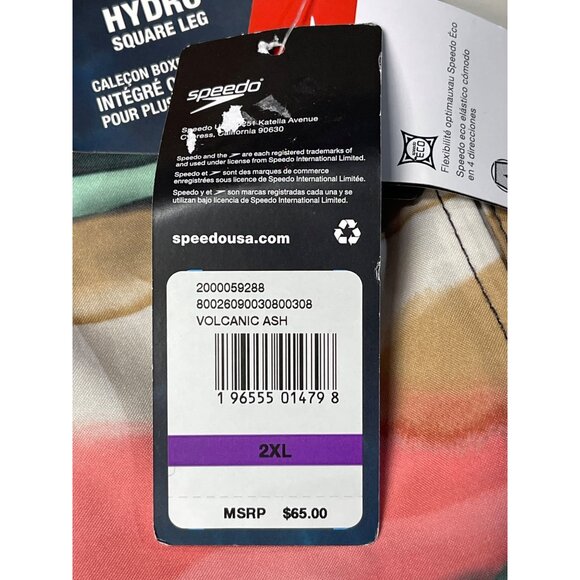 Speedo Eco Hydro Square Leg Swim Shorts XXL Volcanic Ash 4-Way Stretch UPF 50+ - Picture 7 of 11